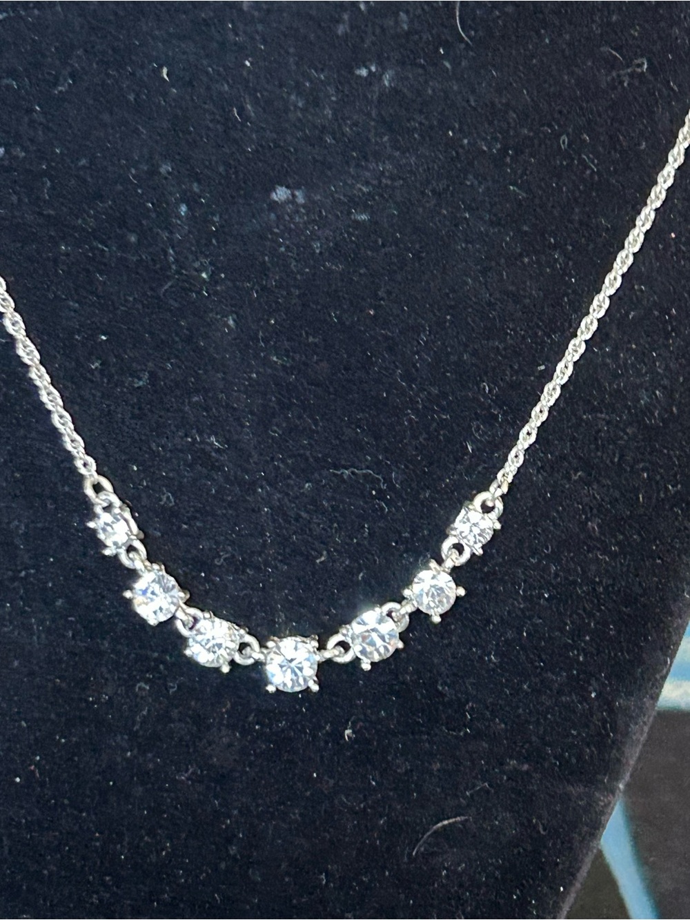 Avon Silver-Tone Clear Graduating Crystal Station Necklace - Women Jewelry (5)